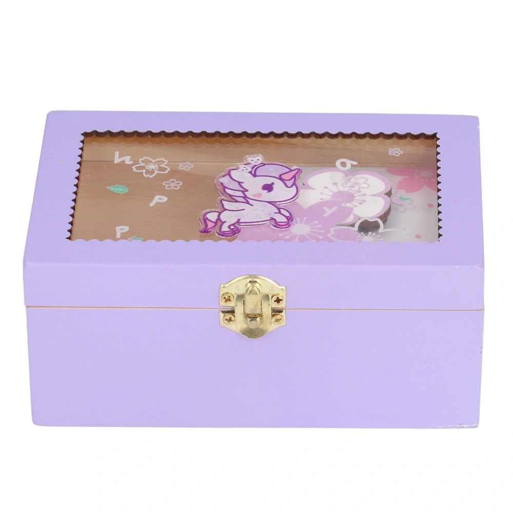 Girl Jewelry Box Cute Style Sufficient Capacity Thick Durable Safe Reliable Musical Decoration for GiftA Purple Horse