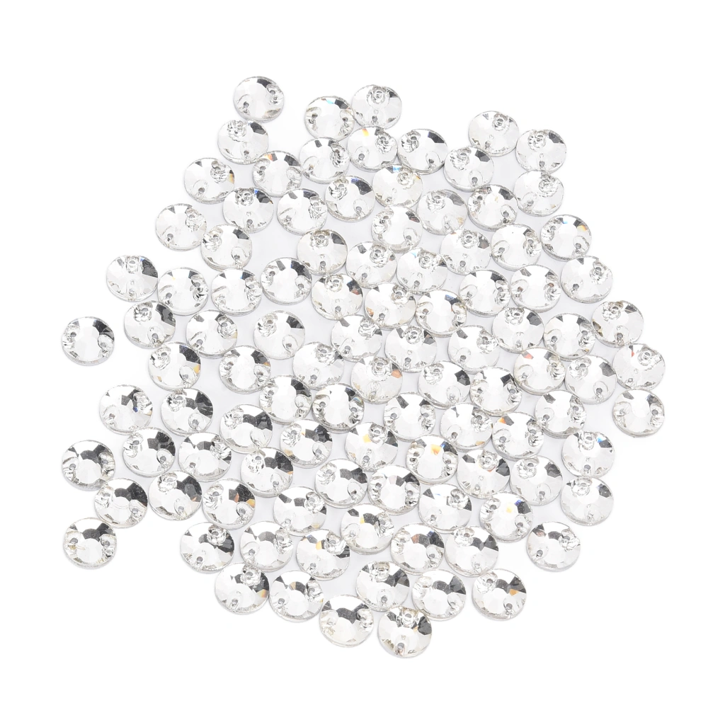 100Pcs Flatback Rhinestones Double Hole Design Easy Operate Exquisite Decorative DIY Parts for Decoration10mm