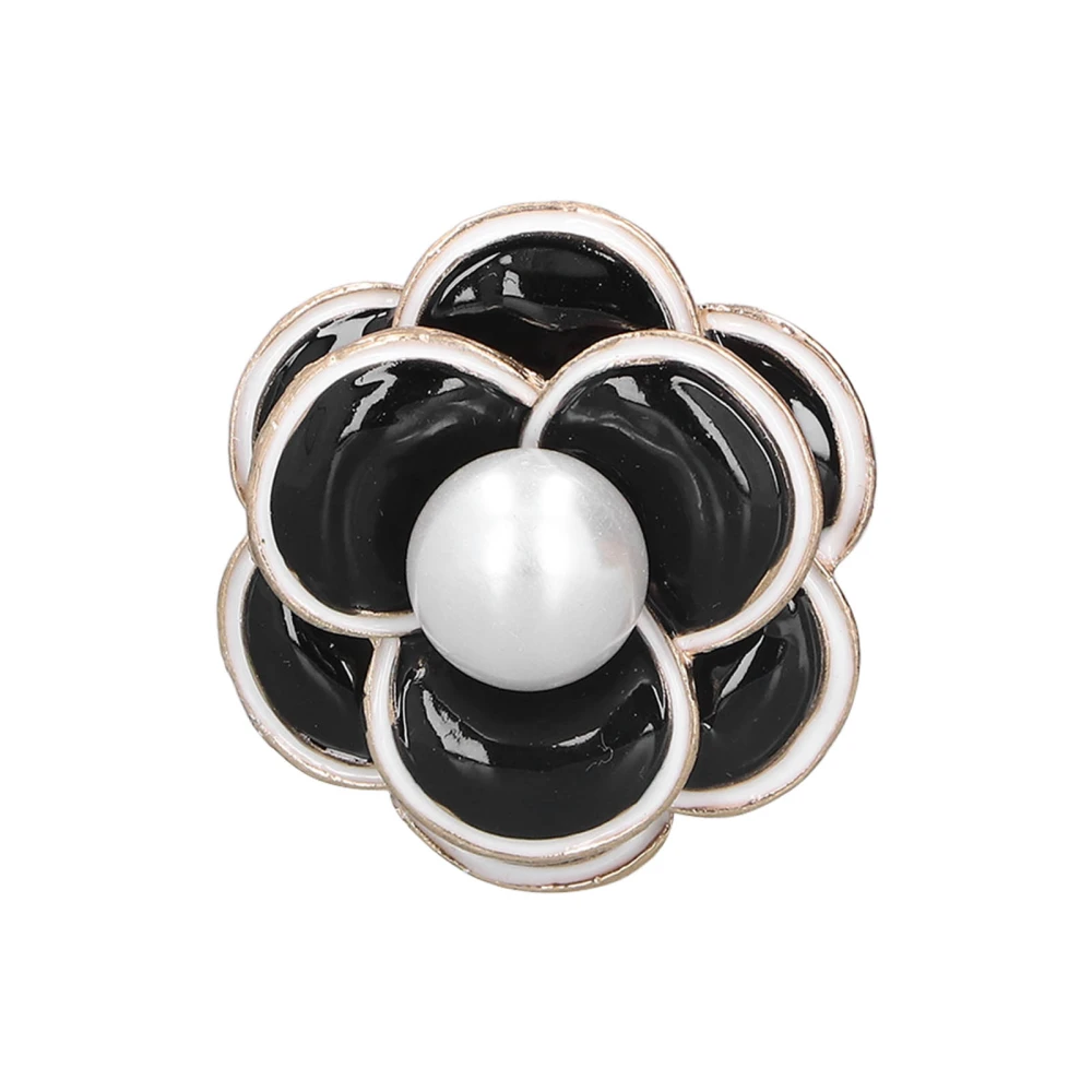 Brooch Pin Camellia Shape Unique Exquisite Design Decorative Clothes Decoration AccessoriesBlack