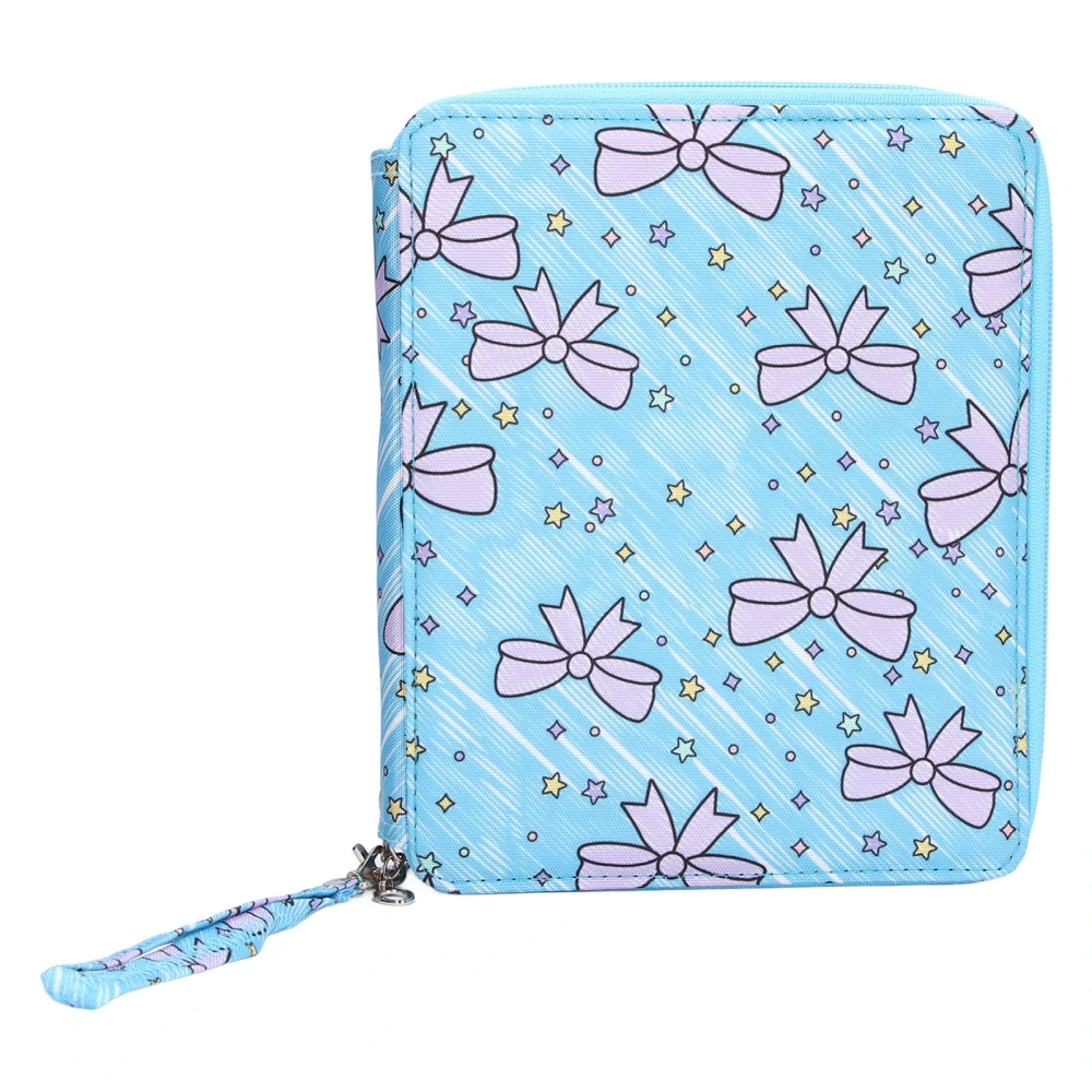 Pencil Storage Bag Large Capacity Compartment Design Handheld Dustproof Bow Patterns Cosmetic Bag