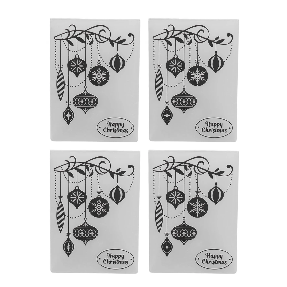 4 Pcs Embossing Template DIY Craft Plastic Embossing Folder Template for Art Craft Card Making