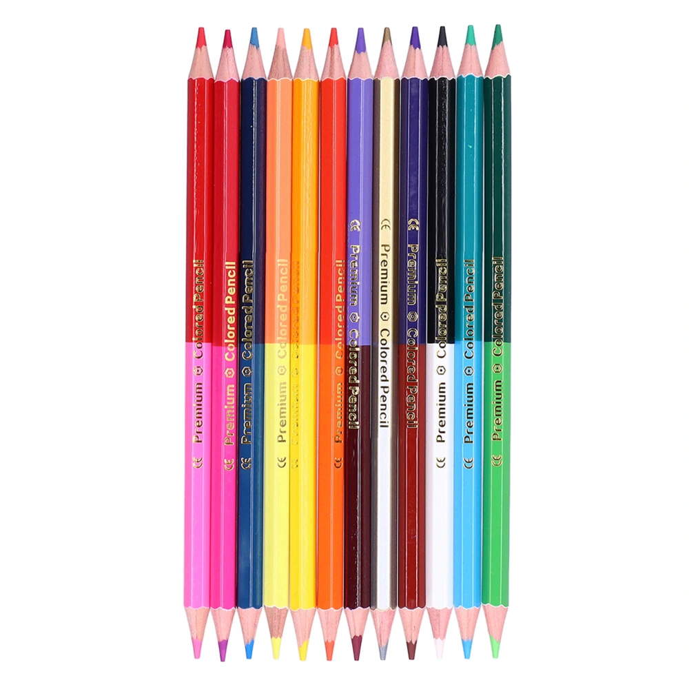 Colored Pencils Hexagonal Double Headed 24 Color Drawing Sketching Colored Pencils Children Gifts