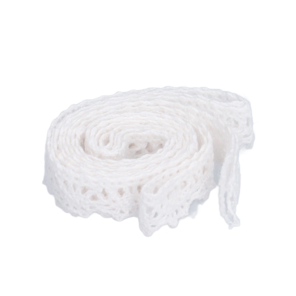 Lace Ribbon Cotton Thread 20 Yards White Decorative Accessories for DIY Clothing Gift Decoration