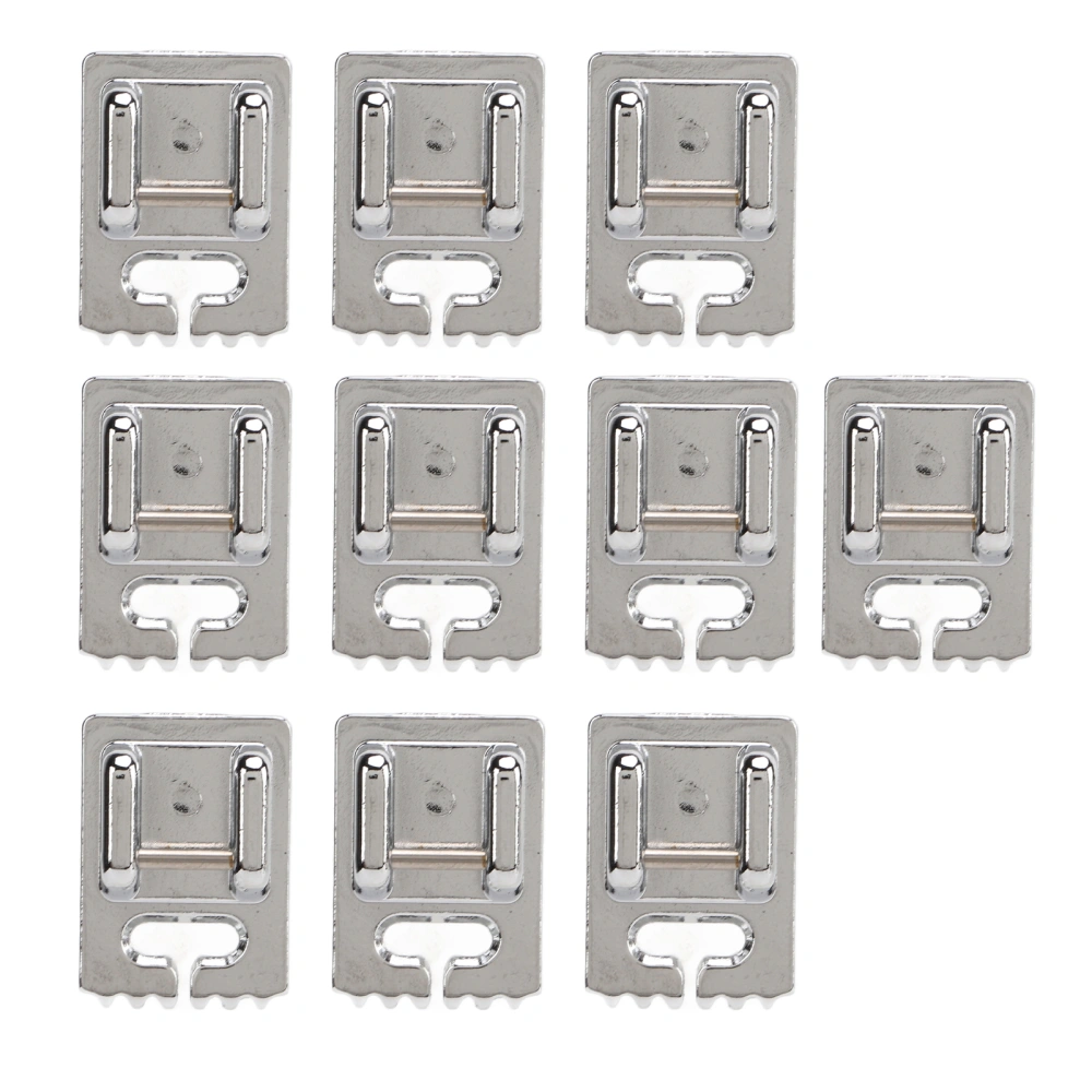 10Pcs Tuck Presser Foot 5 7 9 Groove Durable Glossy Surface No Burr Stainless Steel Sewing Machine Presser Foot for Home5 Groove