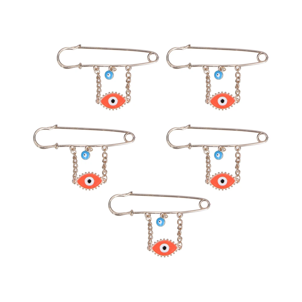 5pcs Brooch Pins Blue Red Eyes Pendants 10mm Exquisite Multifunctional Safety Pins for Clothes Decoration Gift