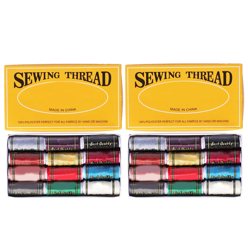 Sewing Thread 12 Colors DIY Sewing Art Strong Durable Boxed Sewing Machine Thread