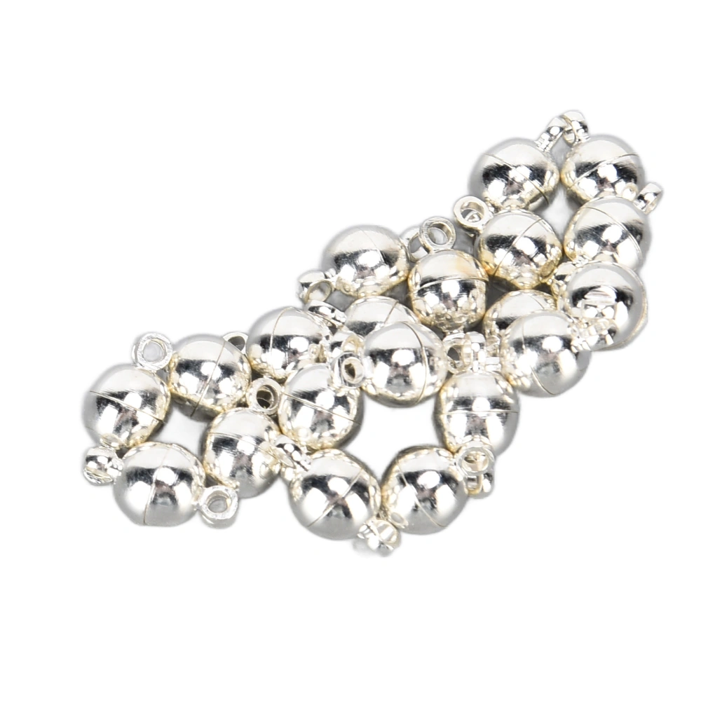 20 Sets Magnetic Clasps Round Brass Fashionable Jewelry Clasps for DIY Craft Necklaces Bracelets Earrings MakingWhite K