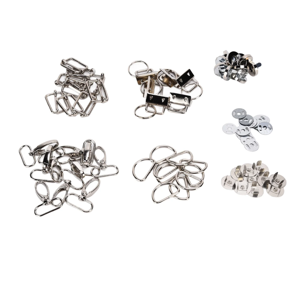 76Pcs Purse Hardware Sufficient Quantity Anti Rust Strong Exquisite Workmanship Metal D Rings for DIY Production