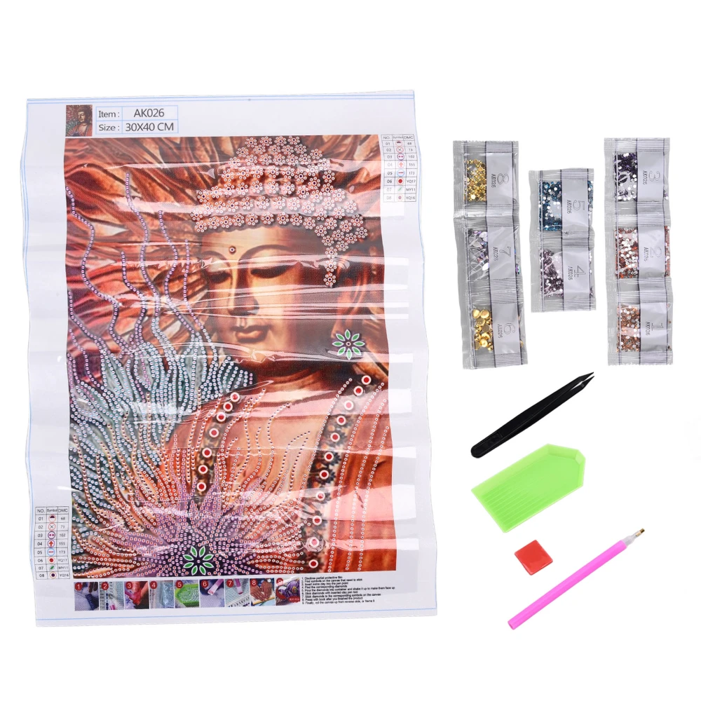 Rhinestone Painting Bright Colors Religious Style Relaxing DIY Drawing Art Kit for Home Decoration