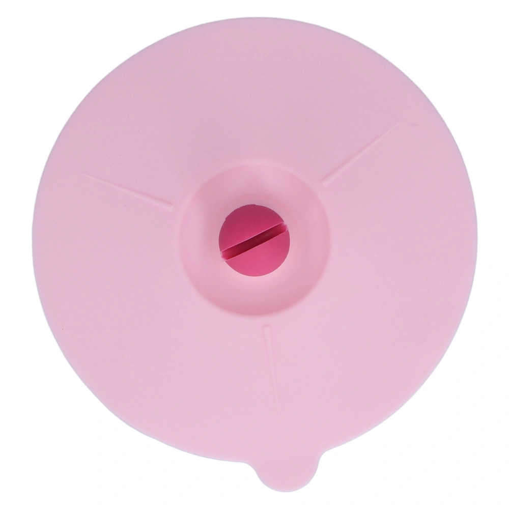 Cup Lid Silicone Heat Resisting Strong Toughness Operation Convenient Dust Proof Mug CoverPink