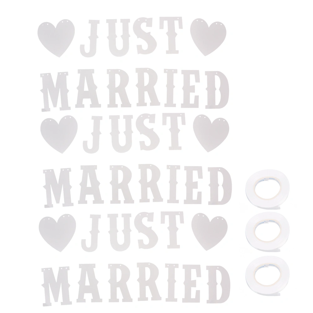 Just Married Banners Multi Purpose Simple Using Cute Design Complete Tools Wedding Decorations Banners for Parties