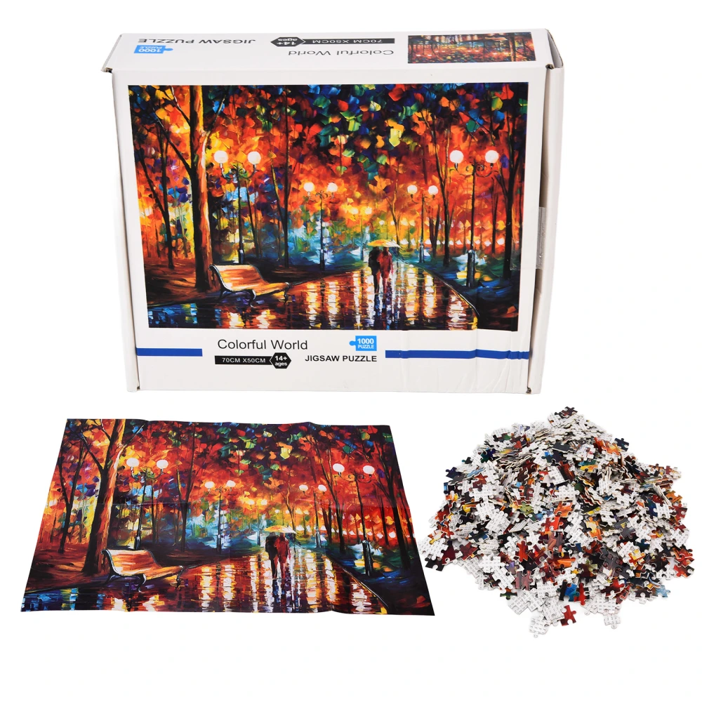 1000 Pcs Puzzle Creative Entertainment Strong Puzzle Walking in The Rain Jigsaw Gift