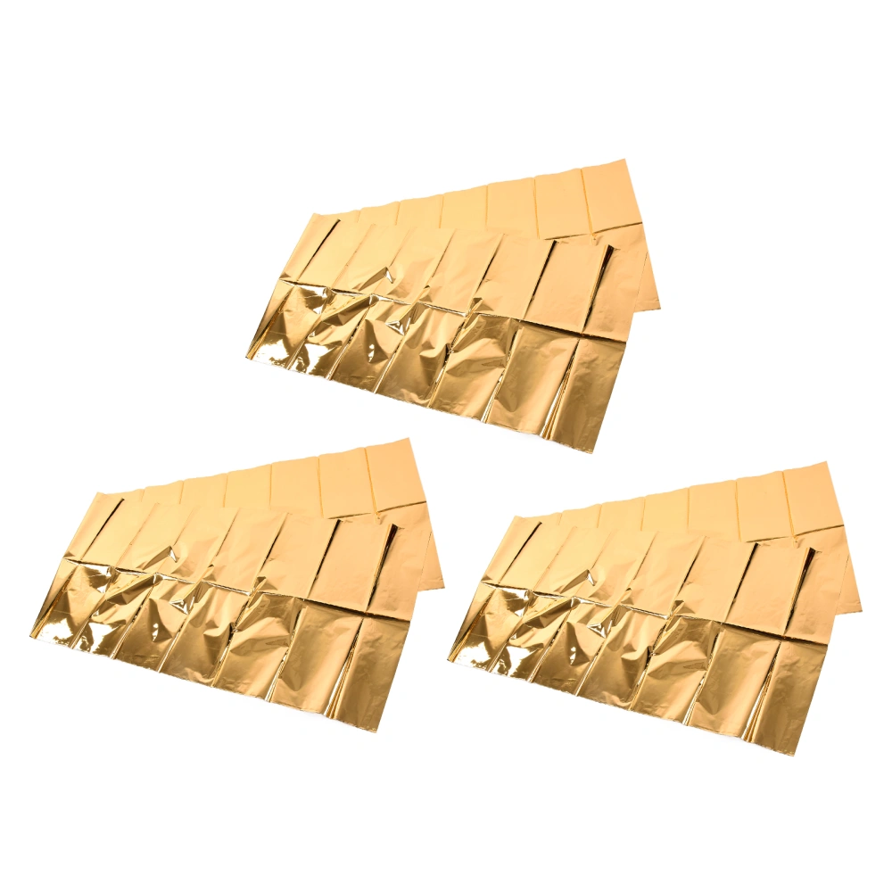 3Pcs Decorative Tablecloths Aluminum Foil Shiny Tablecover Table Decoration AccessoriesGold