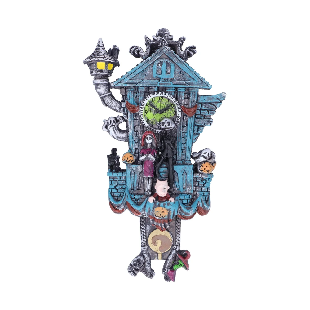 Halloween Wall Clock Multi Purpose Vivid Details Install Easily Soft Resin Nightmare Christmas Cuckoo Clock for Decor