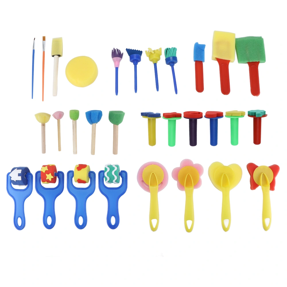 Kids Paint Brushes Long Lasting Safe NonToxic Colorful DIY Graffiti Sponge Drawing Tools