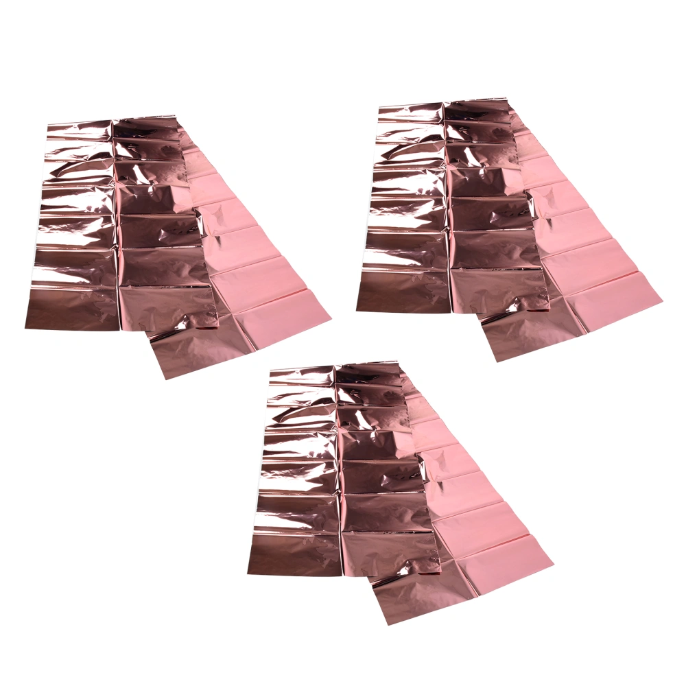 3Pcs Decorative Tablecloths Aluminum Foil Shiny Tablecover Table Decoration AccessoriesRose Gold