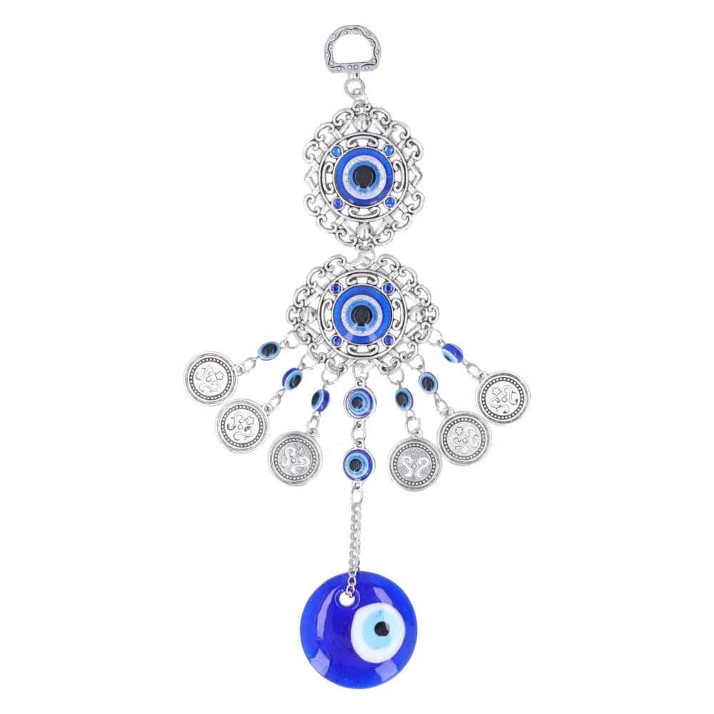 Evil Eye Pendant Exquisite Color Tassel Coloured Glaze Alloy High Durability Evil Eye Car Hanging Ornament for Room CarRound