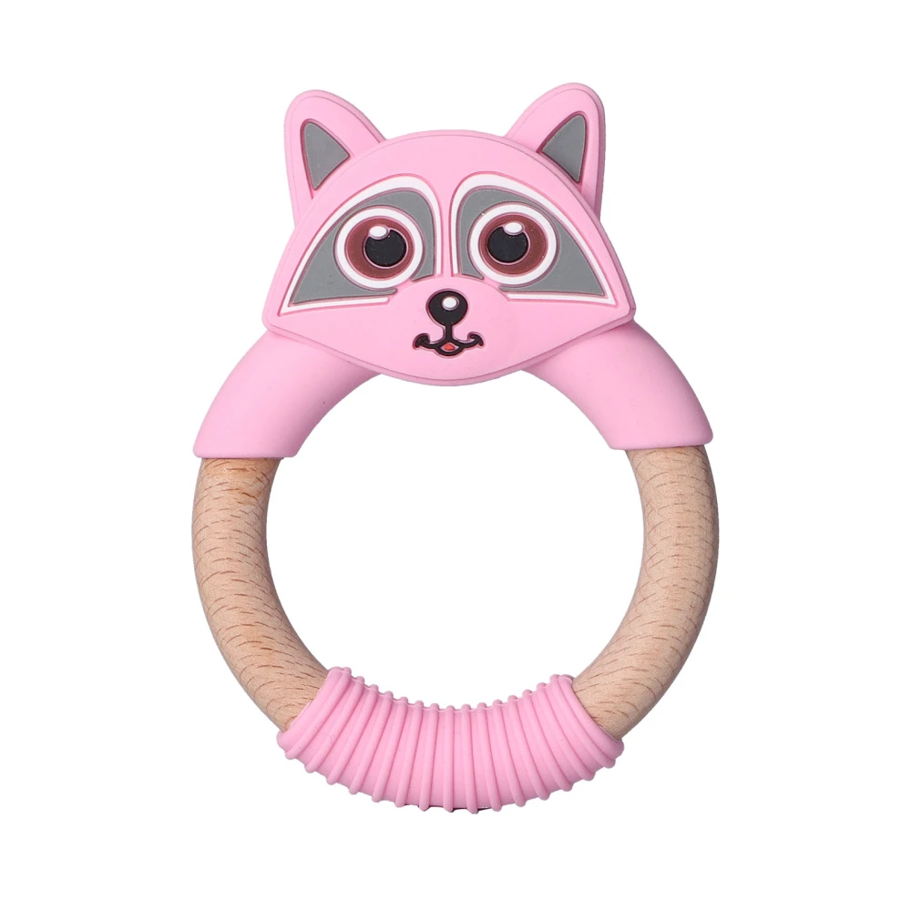 Teething Ring Food Grade Silicone Gums Massage Discomfort Relief Raised Textures Lovely Appearance Silicone Teether