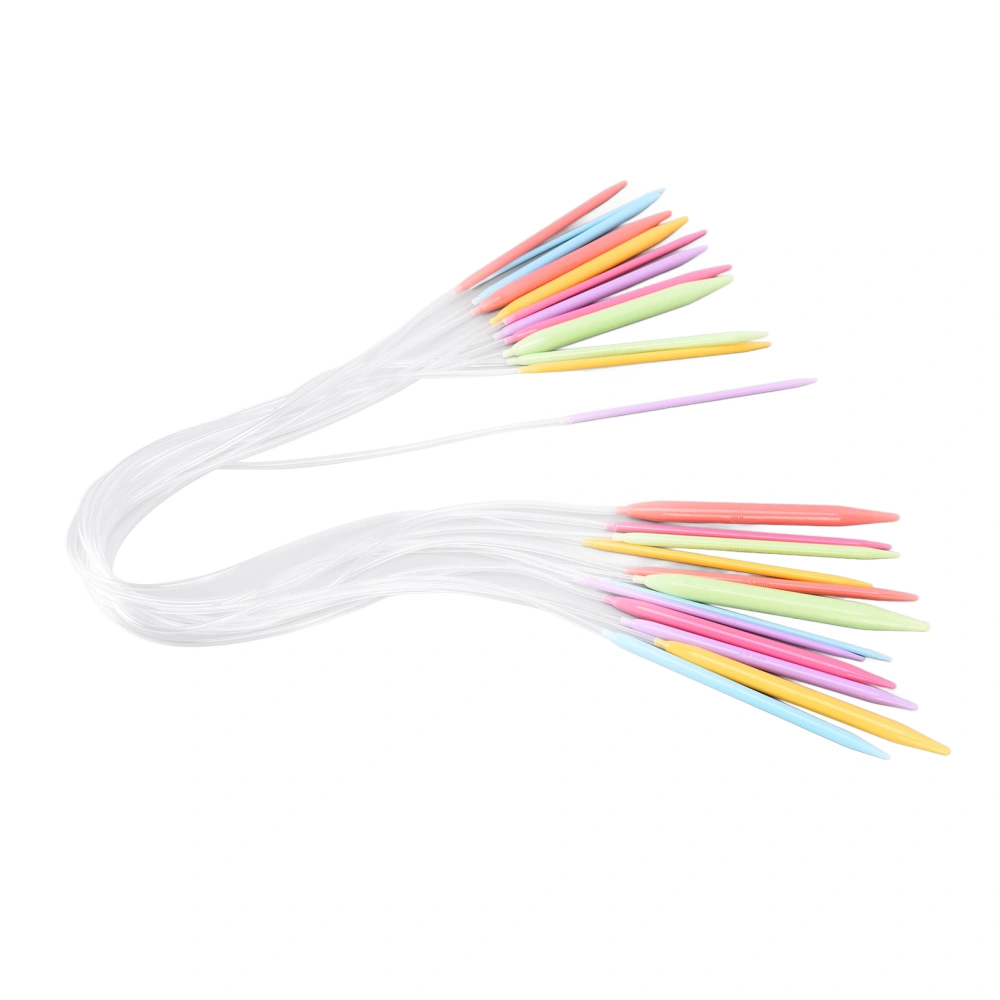 12Pcs Circular Needles 12 Sizes 3.5mm to 12mm Use Easily Sweater Knitting Needle Set with Multicolor Plastic Tube