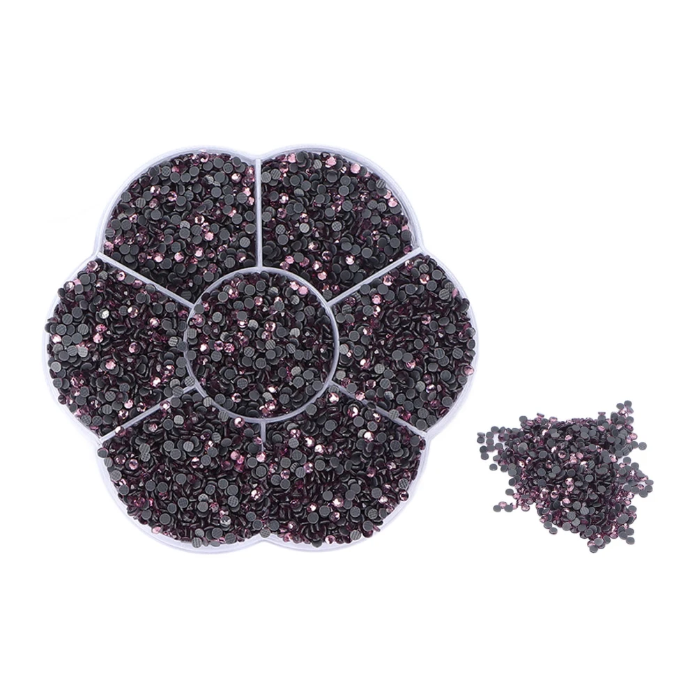 14400pcs Rhinestones Shiny Transparent Decorative Nail Art Accessories for Clothes ShoesS601 Light Purple