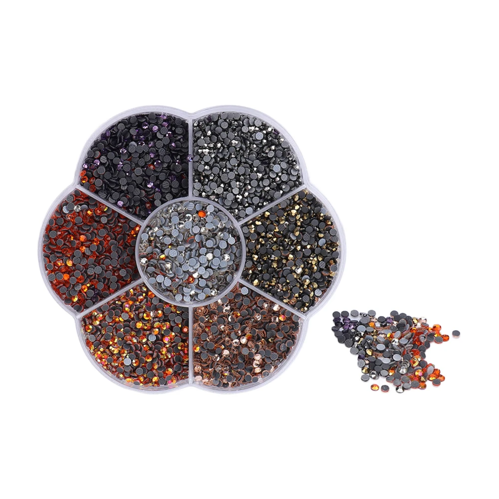 10080Pcs Flat Back Rhinestones Dazzling Colorful DIY Sturdy Iridescent Rhinestones Round Beads for Manicure Makeup607-3