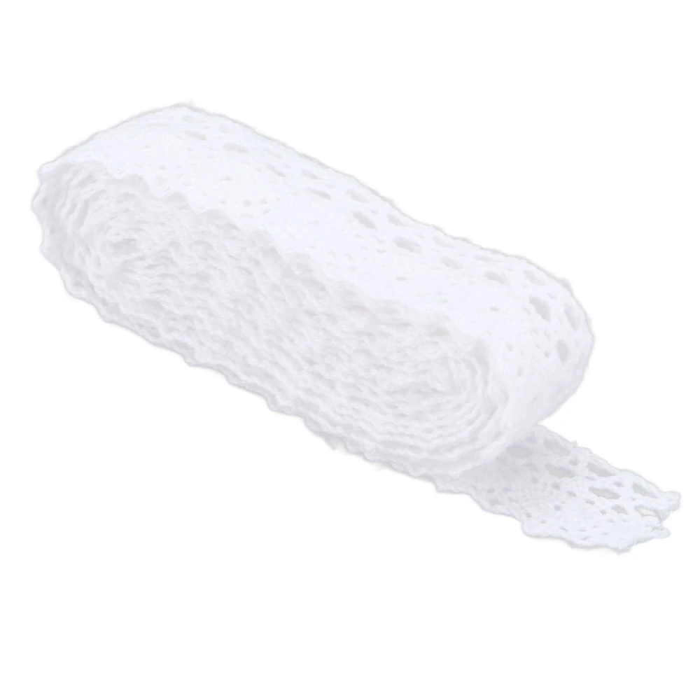 Lace Ribbon DIY Cotton Net 1.5cm Width 20 Yards Exquisite Lace Trim for Curtain Clothes Tablecloth Gift DecorationWhite