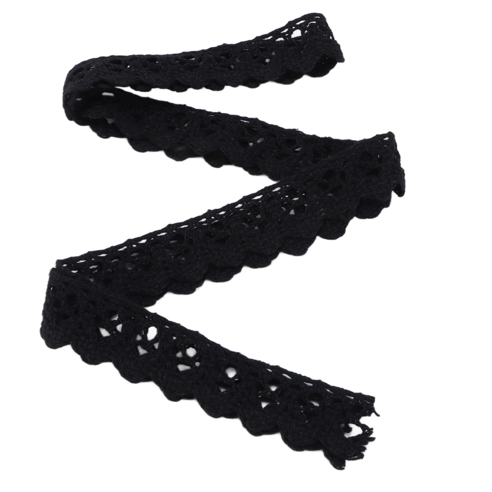 Lace Ribbon DIY Cotton Net 1.5cm Width 20 Yards Elegant Black Fabric Lace Trim for Curtain Clothes Tablecloth Craft