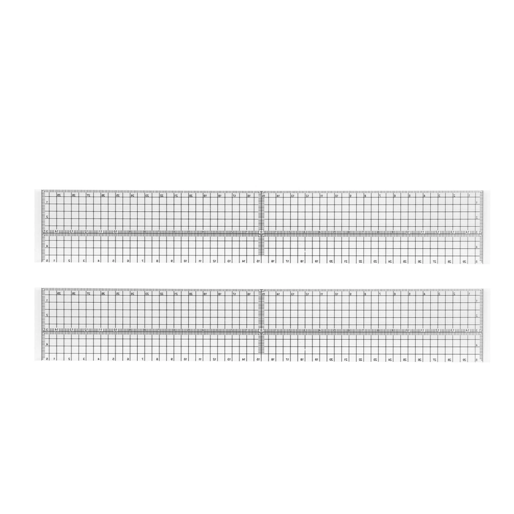 2 Pcs Ruler Clear Scale Thick DIY Quilting Sewing Graphic Design Deckle Edge Ruler