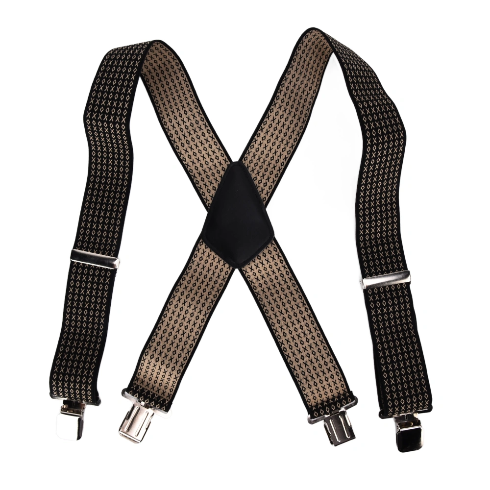 X Back Suspenders Elastic Adjustable Holdup Suspender with Heavy Duty Clips for Men Suits Pants Trousers Shorts