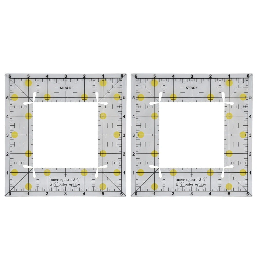 2pcs Quilting Rulers Durable Transparent Acrylic Material Cutting Templates for Scrapbooking Paper Crafts