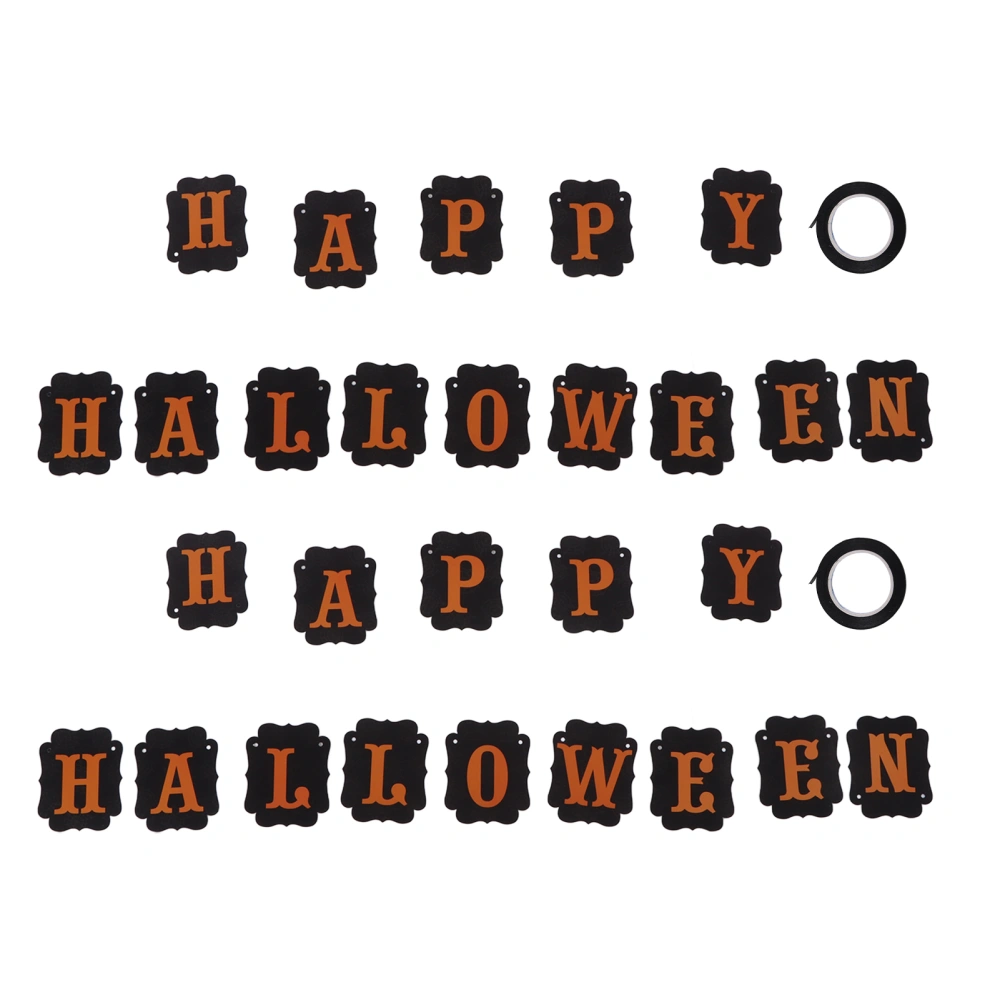 28 Pcs Halloween Banner Hanging Card Black Happy Halloween Banner Hanging Card Party Photo Props Decoration