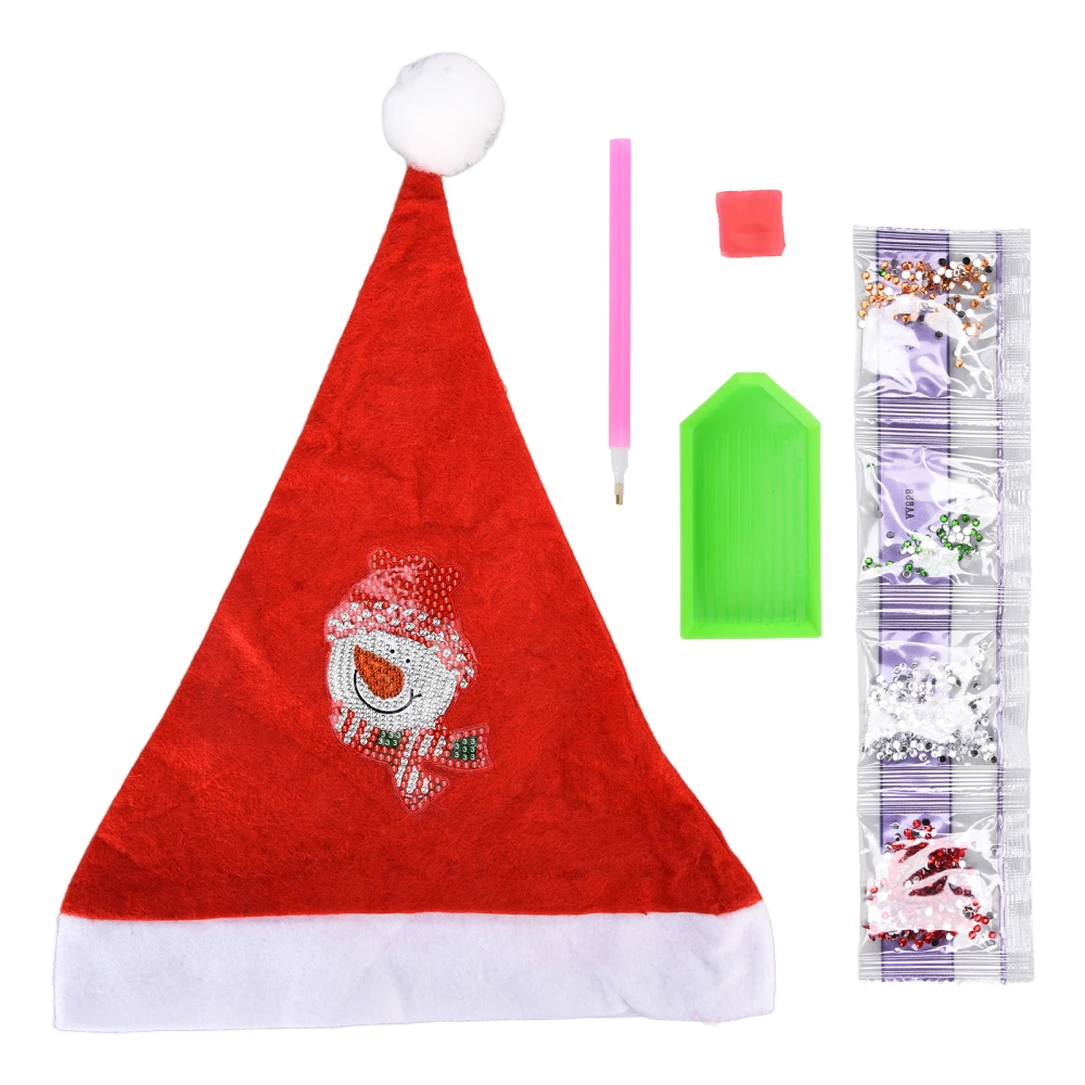 Rhinestone Painting Christmas Hat Snowman Pattern Complete Tool DIY Christmas Hat for DIY Craft Decoration Gift