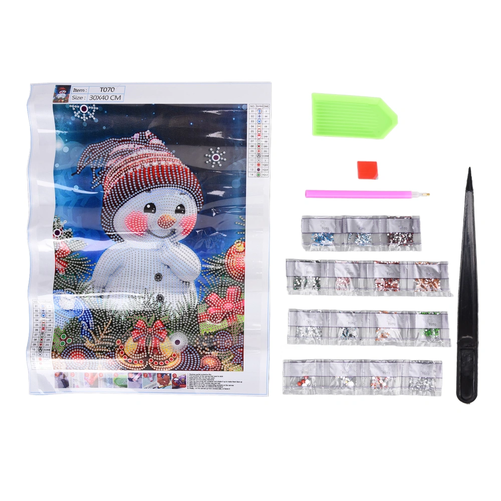 Rhinestone Painting Christmas Snowman Pattern DIY Home Wall Decoration Picture 30x40cmT070