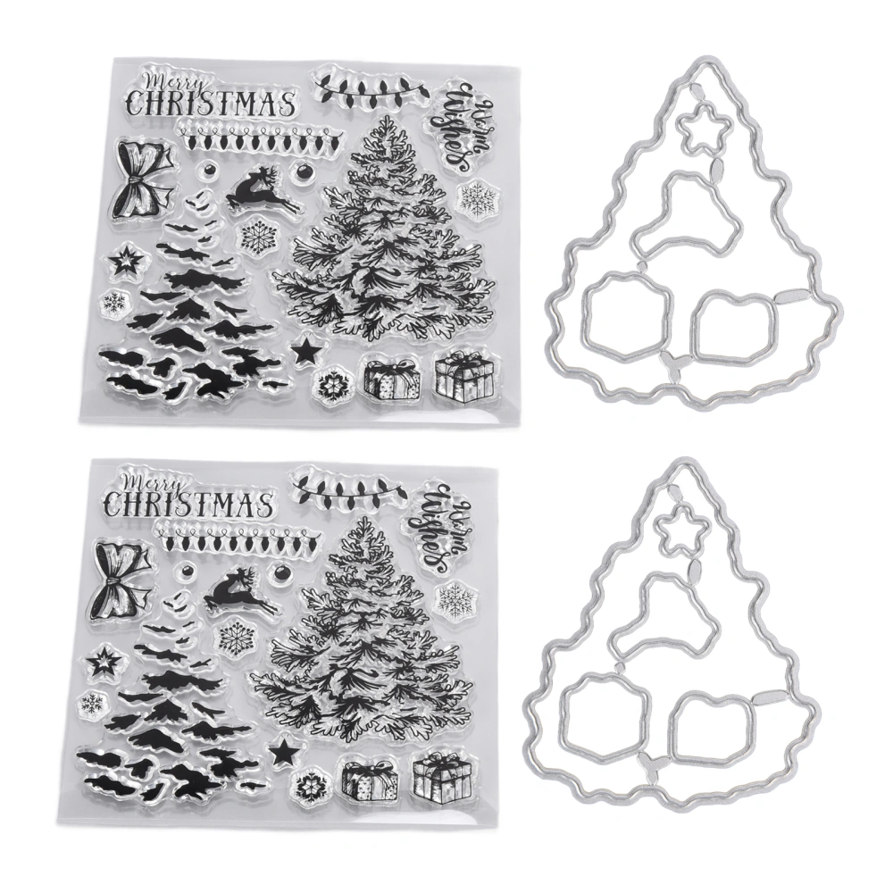 2Pcs Clear Stamps Clear Imprint Repeated Sticking Easily Use Transparent Stamp for Card Making Decoration