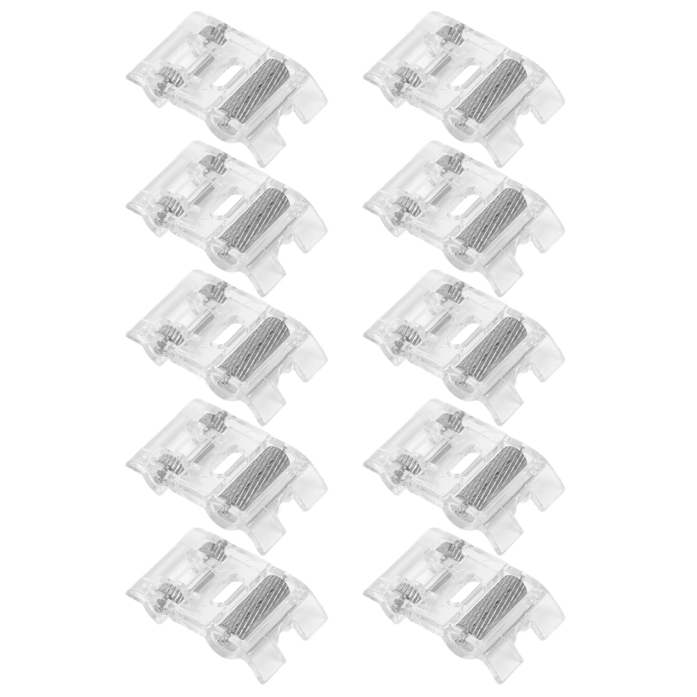 10pcs Roller Presser Foot Plastic Light Texture Leather Roller Presser Foot for Most Household Sewing Machines