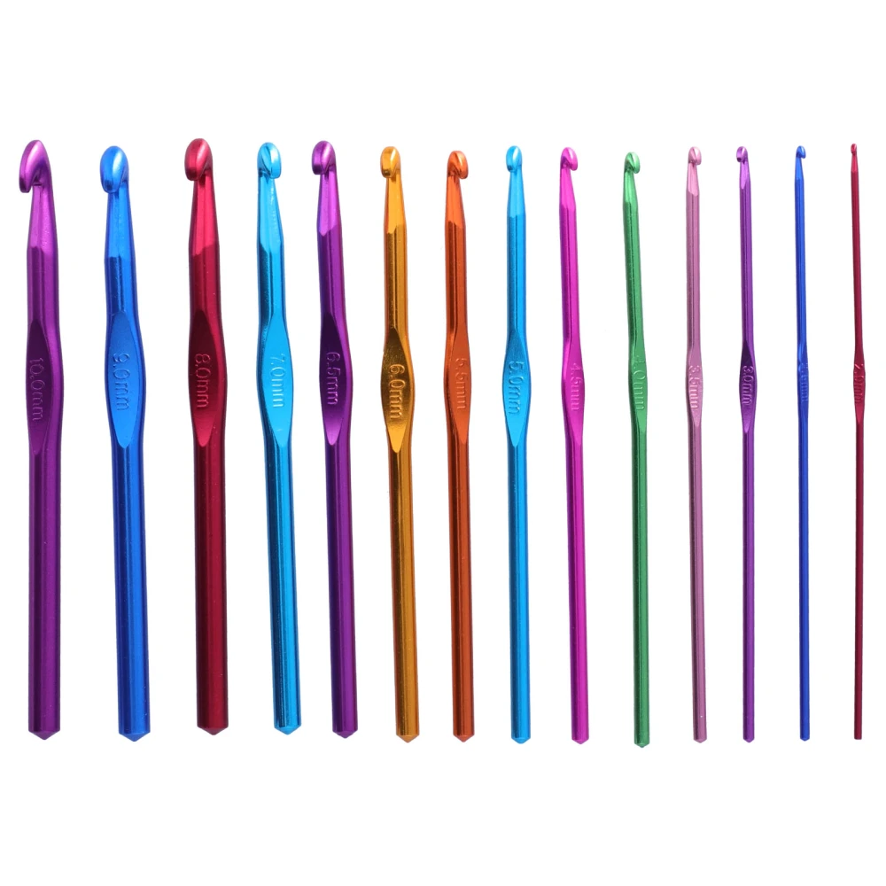 14pcs Crochet Hooks Ergonomic Handle Lightweight Durable Knitting Supplies for Mothers Girls