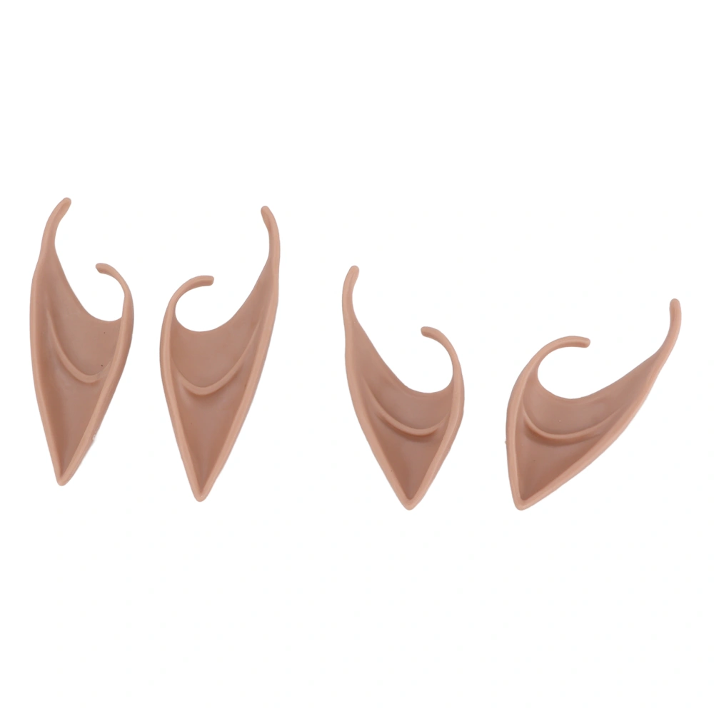 4Pcs Elf Ears Easily Use Not Easily Fall Folded Kneaded Safe Material Soft Costume Fancy Ball Accessories for Halloween