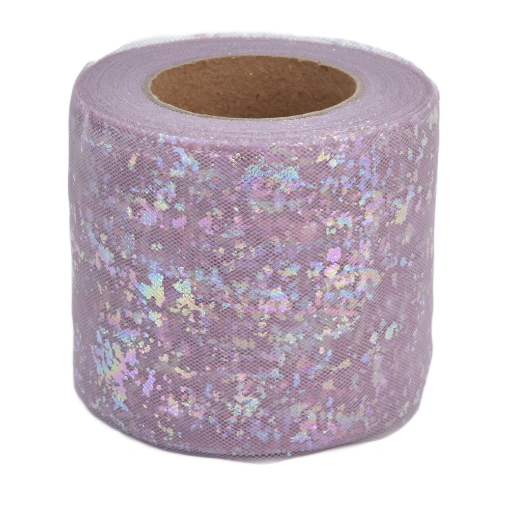 Tulle Fabric 25 Yards 6cm Polyester Material Lightweight Portable Tulle Rolls for Clothing DecorationBean Paste Purple