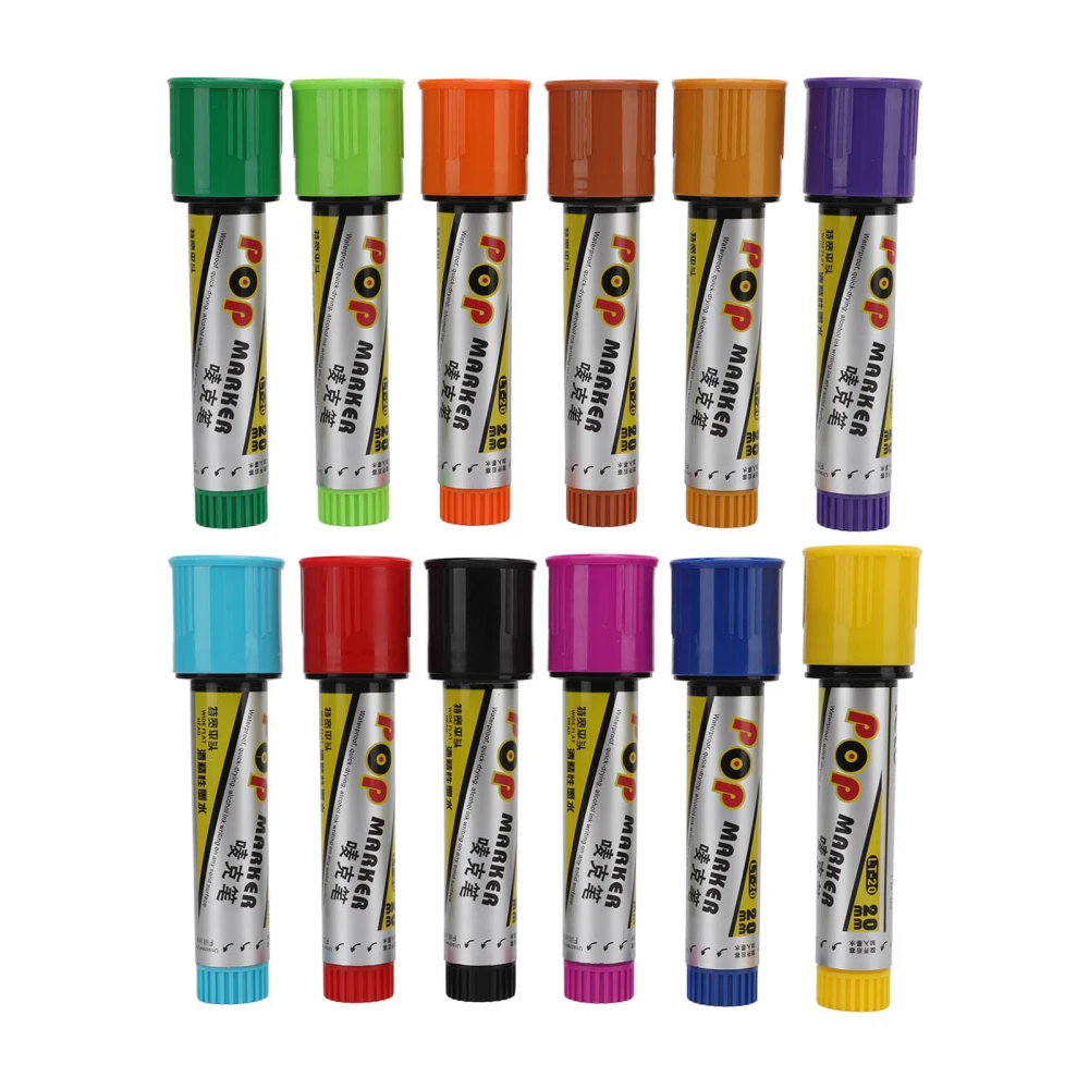 12Pcs Posca Paint Markers Safe Wide Application Quick Dry Waterproof Convenient Design Marker for Home Studio Office