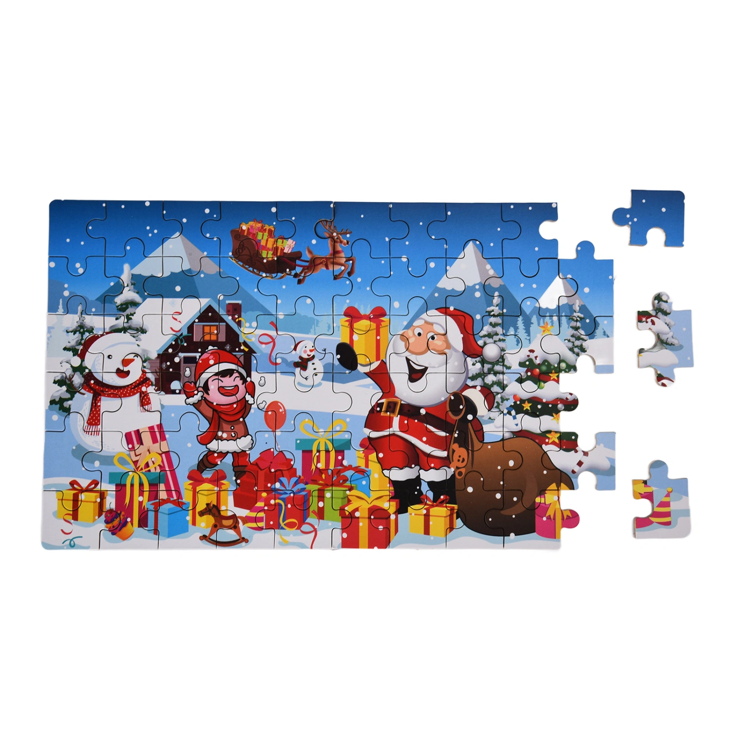 Christmas Jigsaw Simple Fun Children's Puzzle Snow Type Christmas Jigsaw Christmas Gift