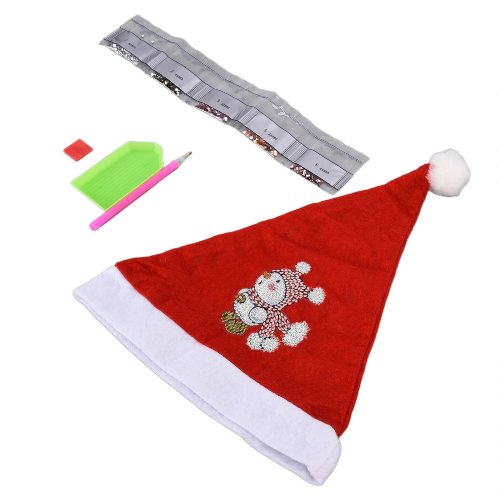 Christmas Hat Snowman Rhinestone Painting Pattern DIY Manual Decorative Handicraft Kit