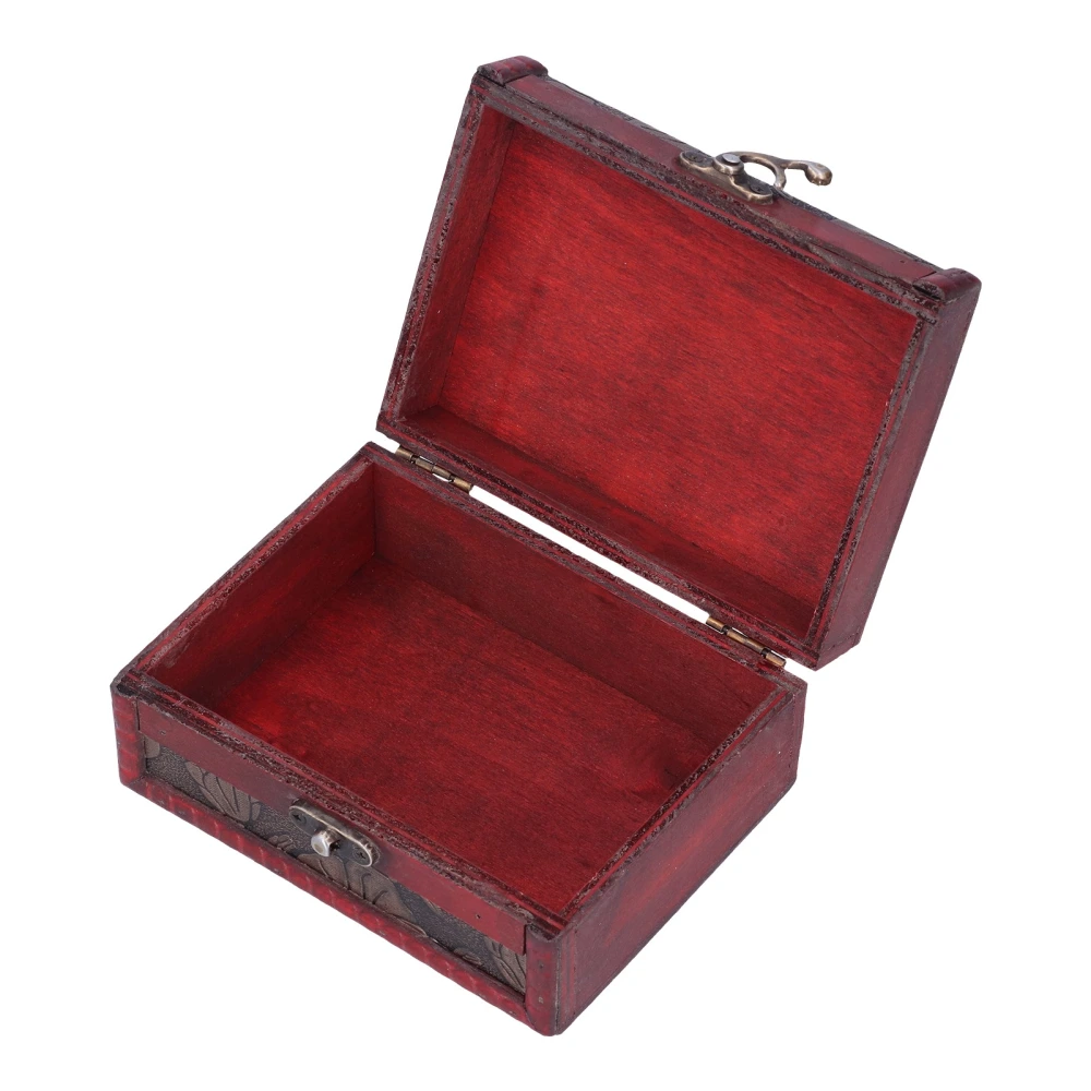 Vintage Jewelry Box Flower Pattern Wooden Decorative Storage Organizer Container Case