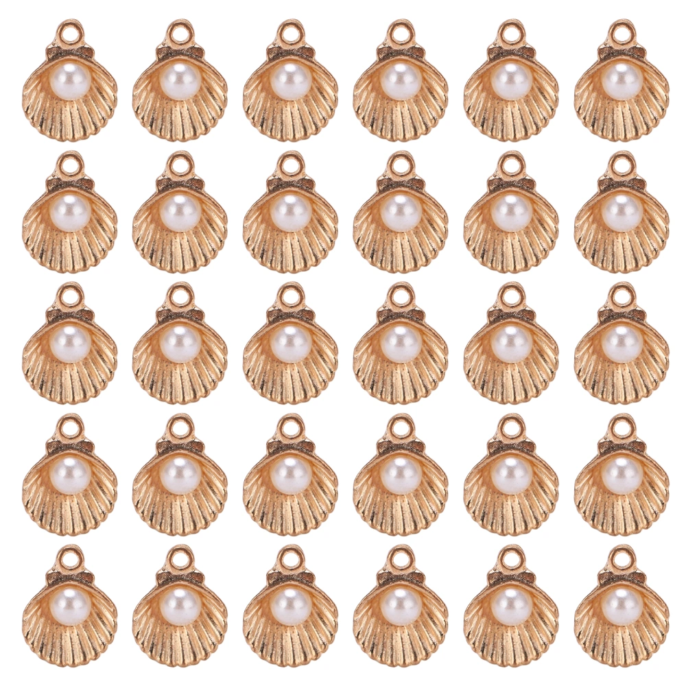 30 Pcs Charm Kitten Laugh Sea Shell Hardcore Foot Chain Pendant Shoe Bag Accessories DIY JewelryGolden Seashell