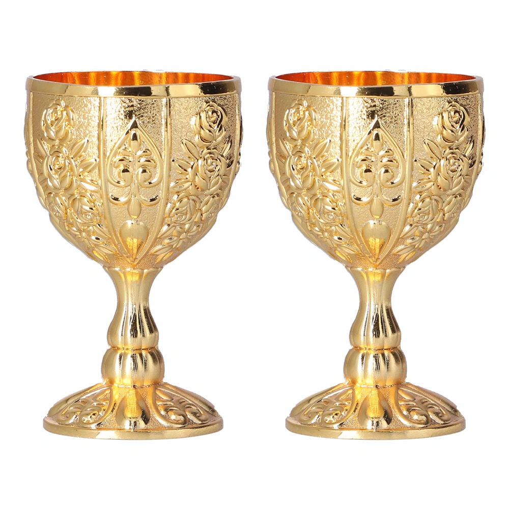 2Pcs 30ML Goblet European High Grade Golden Retro Ornaments for Traveling Decoration Home Collection