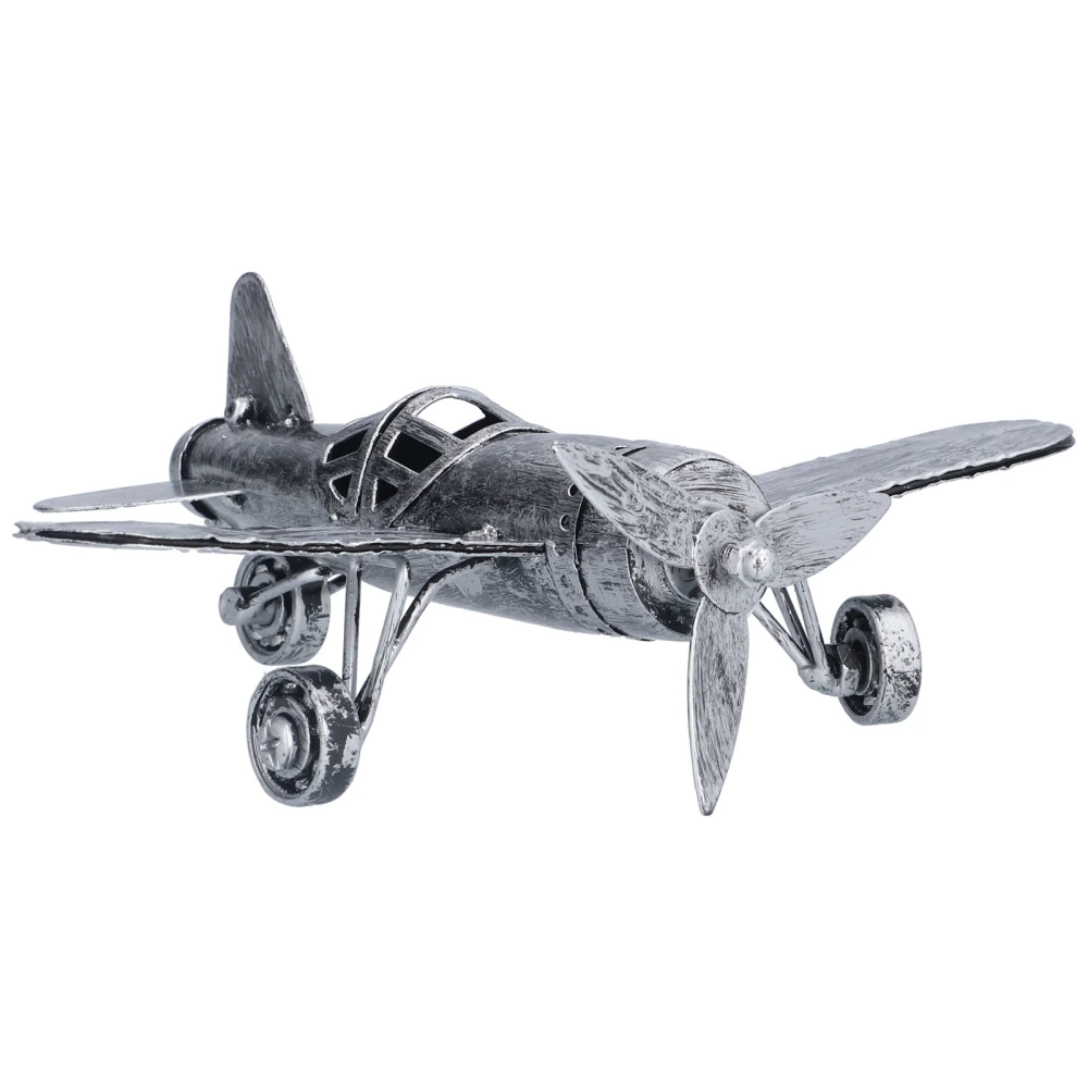 Airplane Decor Retro Style Iron Crafts Small Size Deck Decorative Ornaments for Home Office