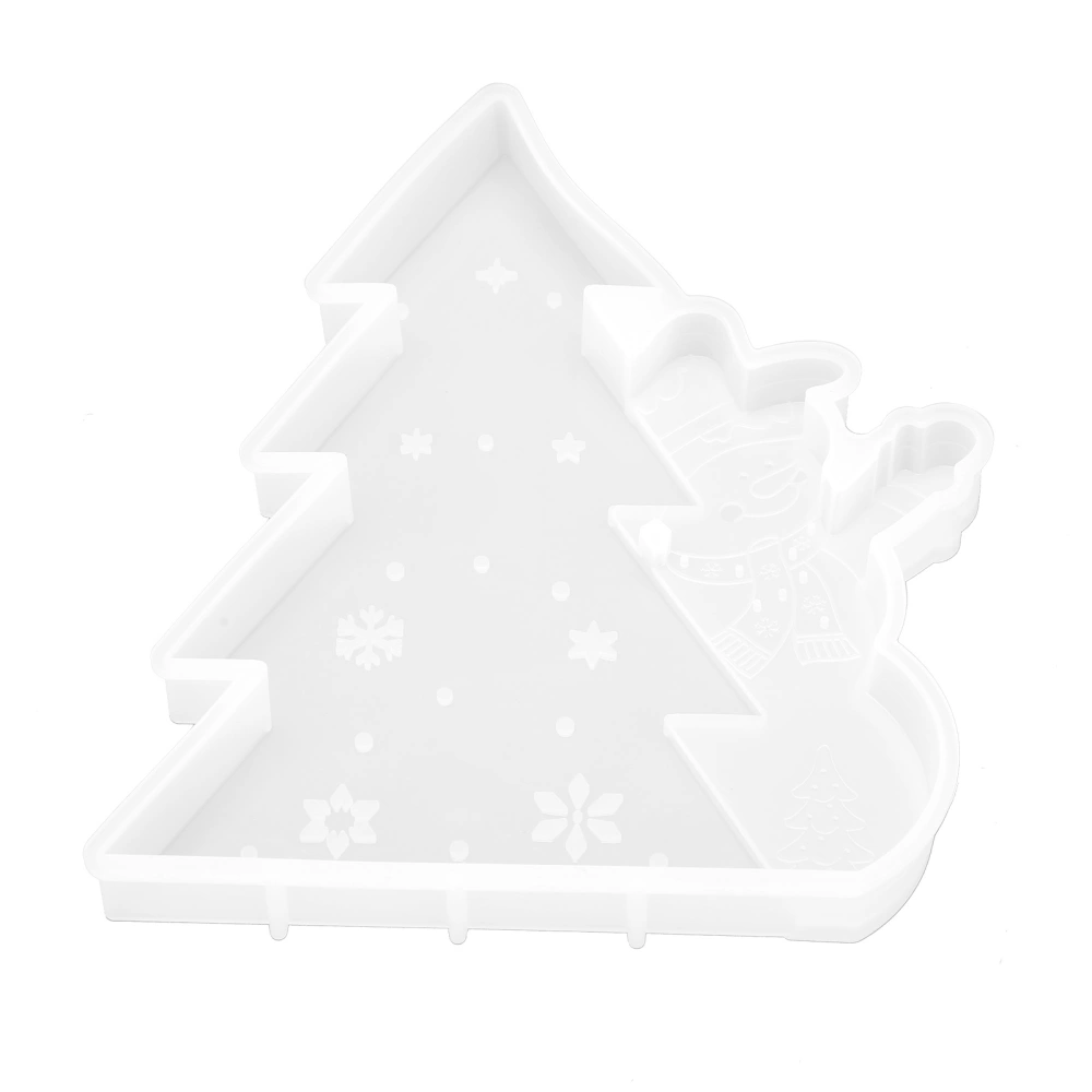 Silicone Mold Christmas Tree Snowman Shape White Resin Mold for DIY Craft Decoration Festival Gift