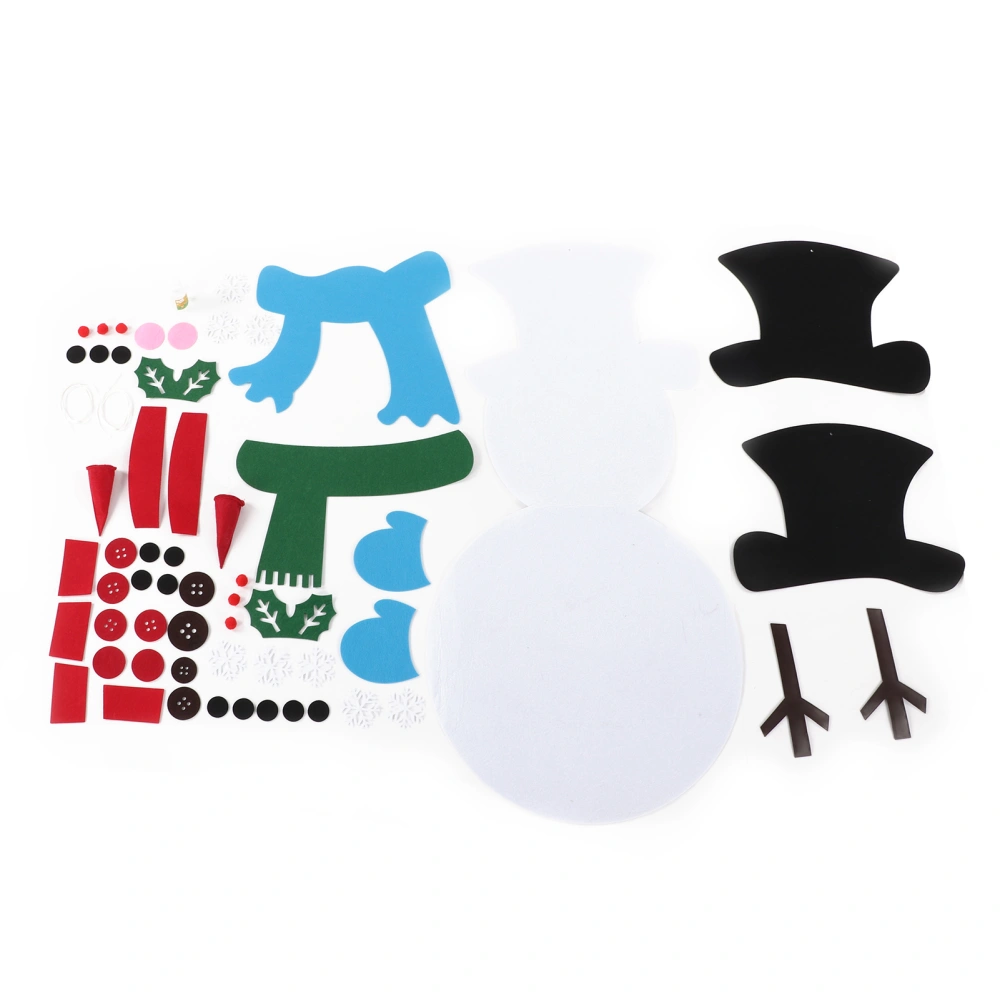 Snowman Stickers Children DIY Felt Christmas Decorative Supplies for Wall Furniture