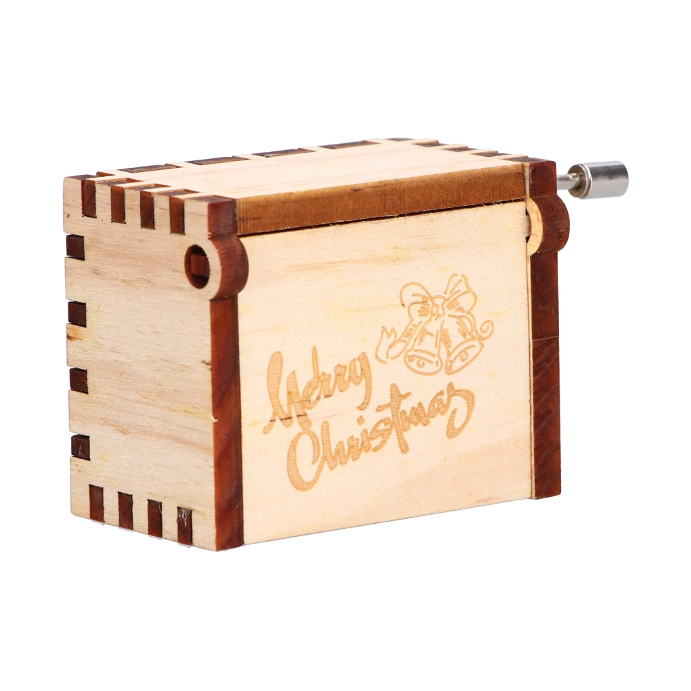 Music Box Retro Style Rotating Crank Ornaments Environmentally Friendly Pine Wood Decoration