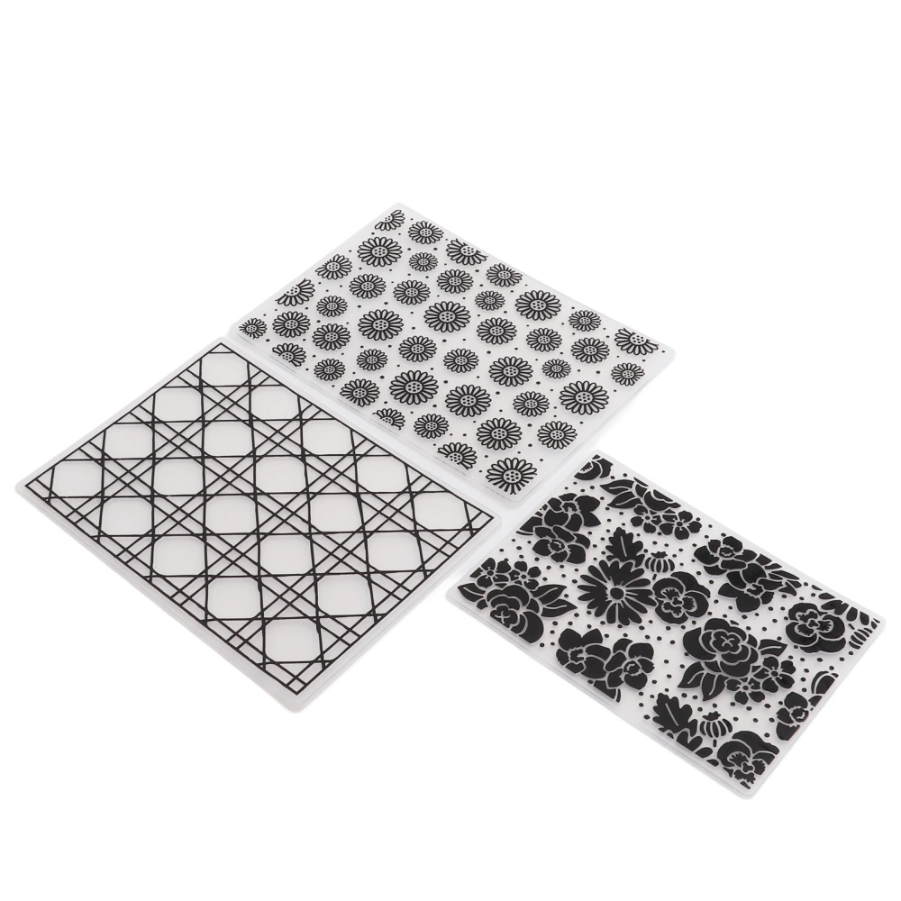 3Pcs Embossing Folders Plastic Decorative Templates for DIY Scrapbooks Cards Making