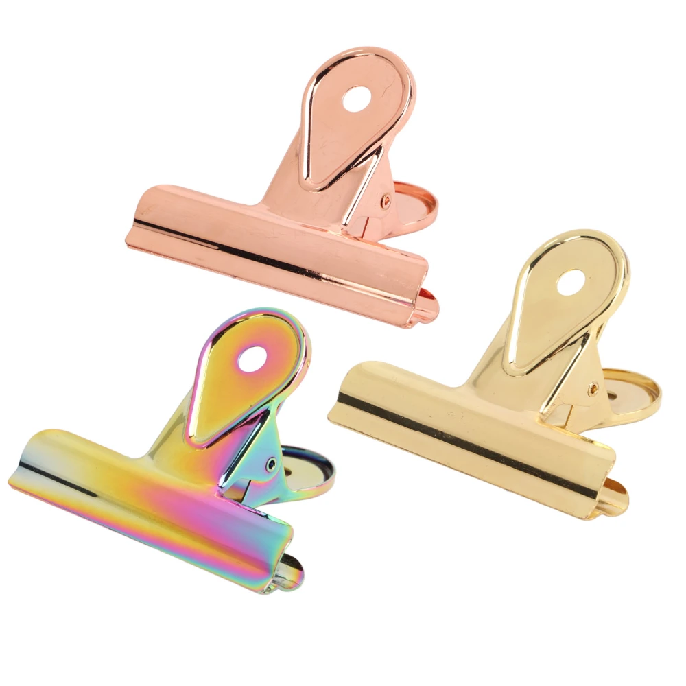 3Pcs Elliot Folders 65mm Assorted Colors File Paper Binder Clips for Office Home School